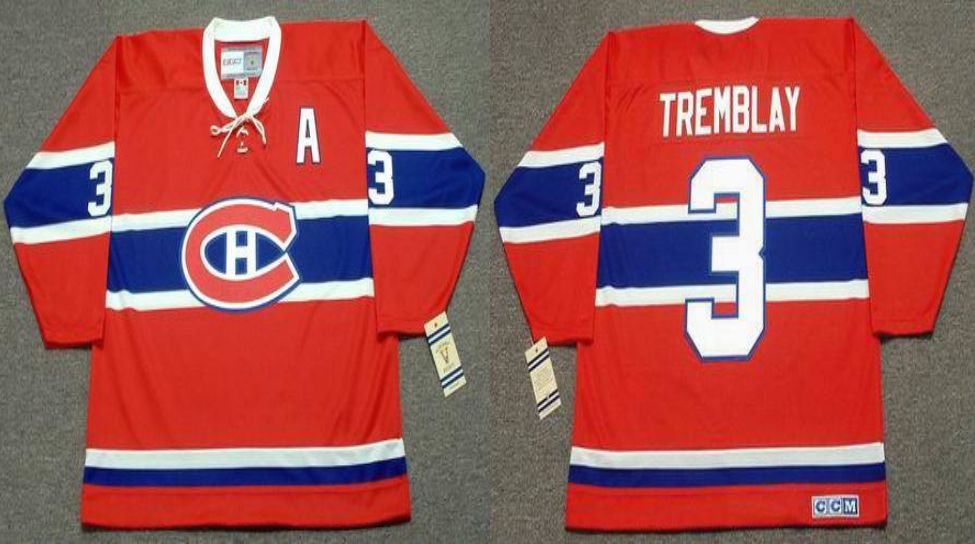 2019 Men Montreal Canadiens #3 Tremblay Red CCM NHL jerseys